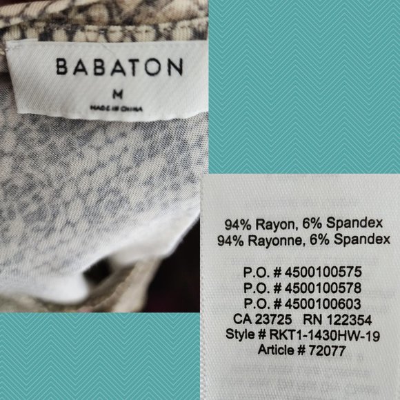 Babaton Beige Snakeskin Print Crewneck Isamu Tee - Picture 4 of 4